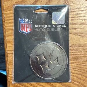NFL Pittsburgh Steelers‎ 3-D Antique Nickel Metal Auto Emblem